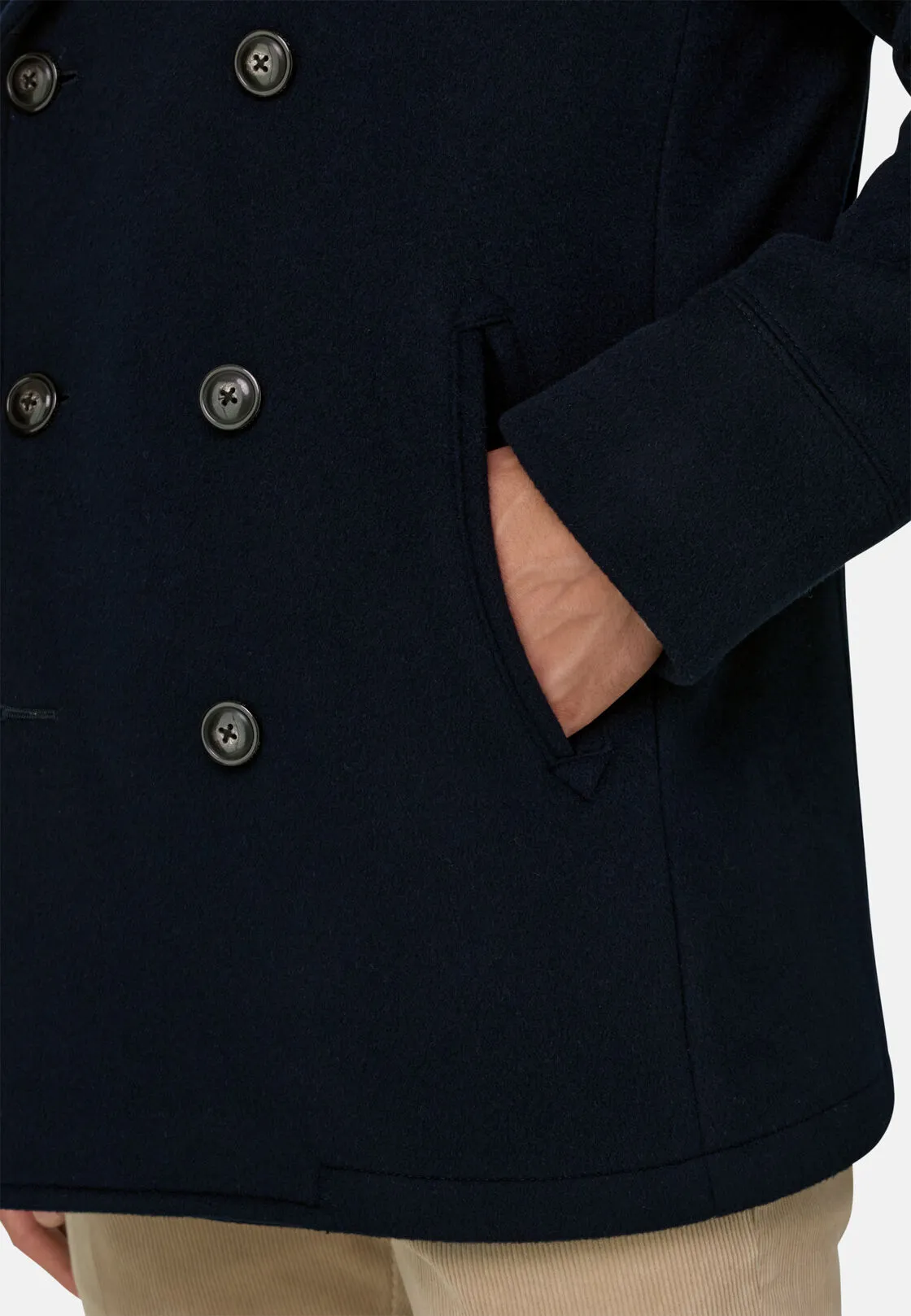 Boggi, Peacoat In Lana, Uomo, Navy, Taglia: L - immagine 5