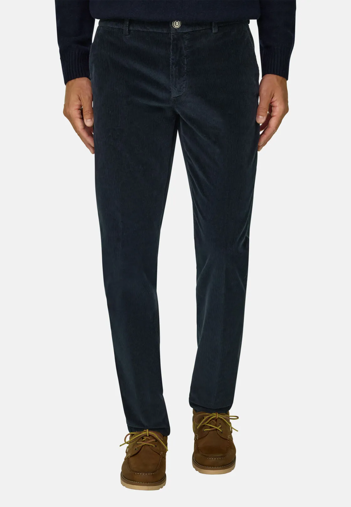 Boggi, Pantaloni In Velluto Elasticizzato, Uomo, Navy, Taglia: 32 - immagine 1