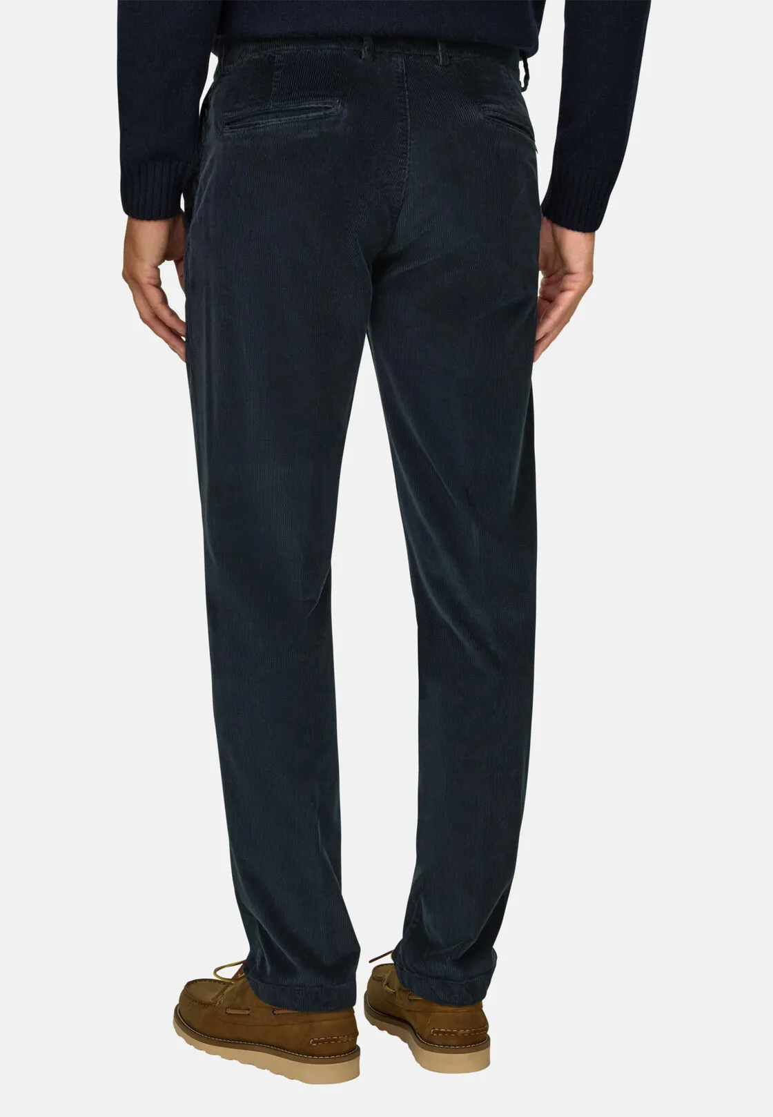 Boggi, Pantaloni In Velluto Elasticizzato, Uomo, Navy, Taglia: 32 - immagine 5
