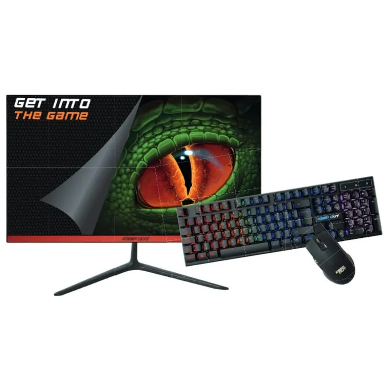 Keep Out XGM22KITV2 21,5" LED FullHD 75Hz + tastiera e mouse da gioco RGB - immagine 1