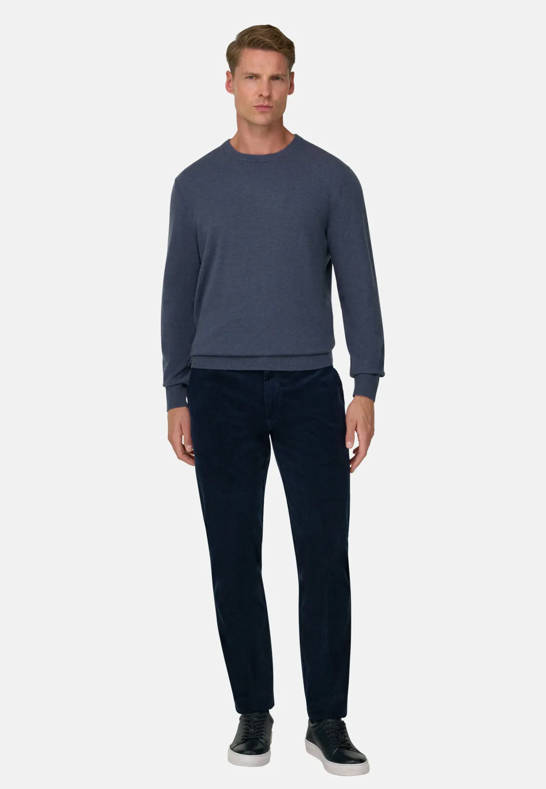 Boggi, Pantaloni In Velluto Elasticizzato, Uomo, Navy, Taglia: 33 - immagine 2