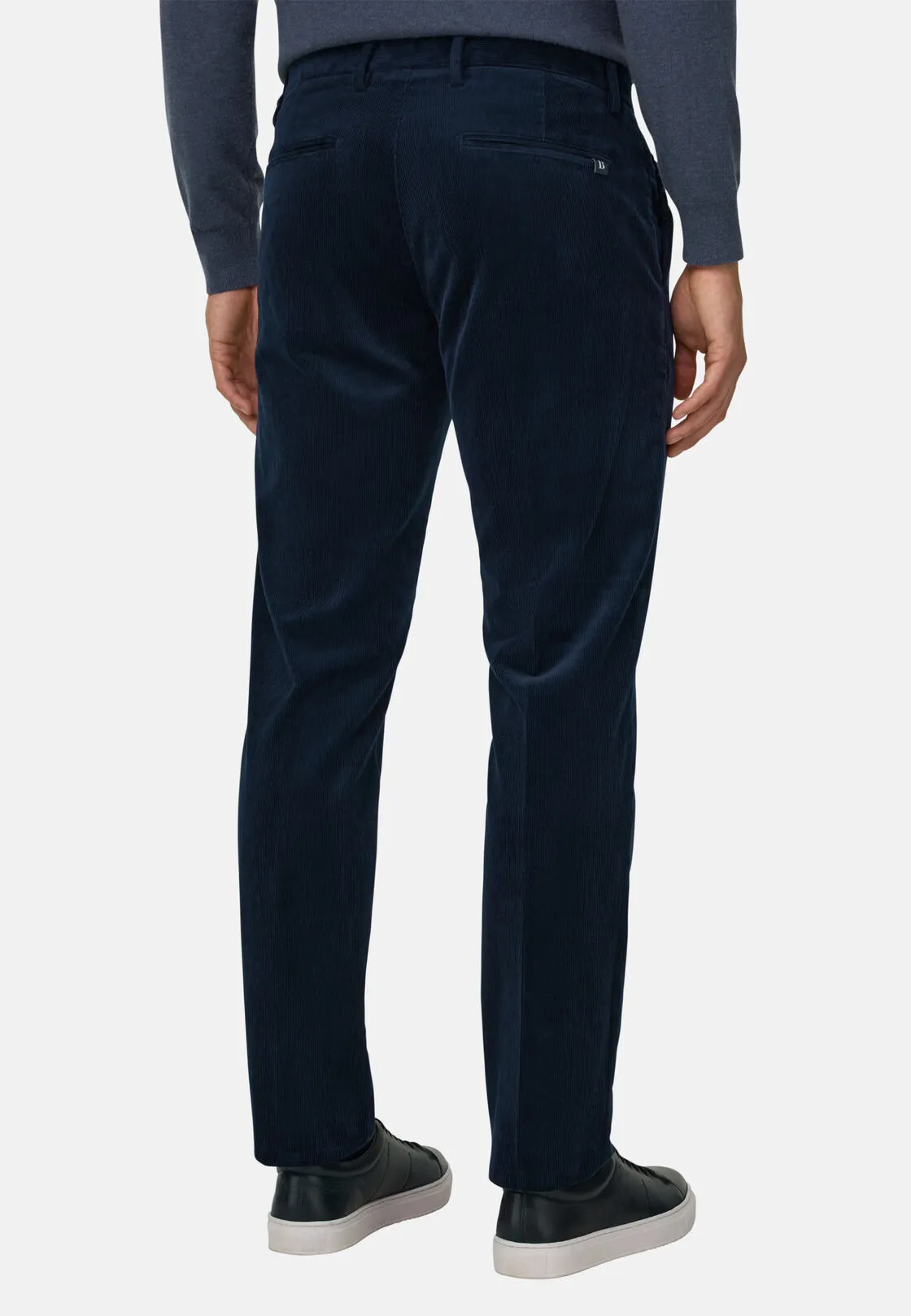 Boggi, Pantaloni In Velluto Elasticizzato, Uomo, Navy, Taglia: 33 - immagine 5