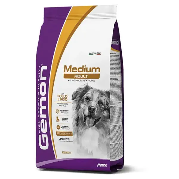 Monge Gemon Medium Adult con Pollo e Riso 15 kg - Croccantini per cani - immagine 1