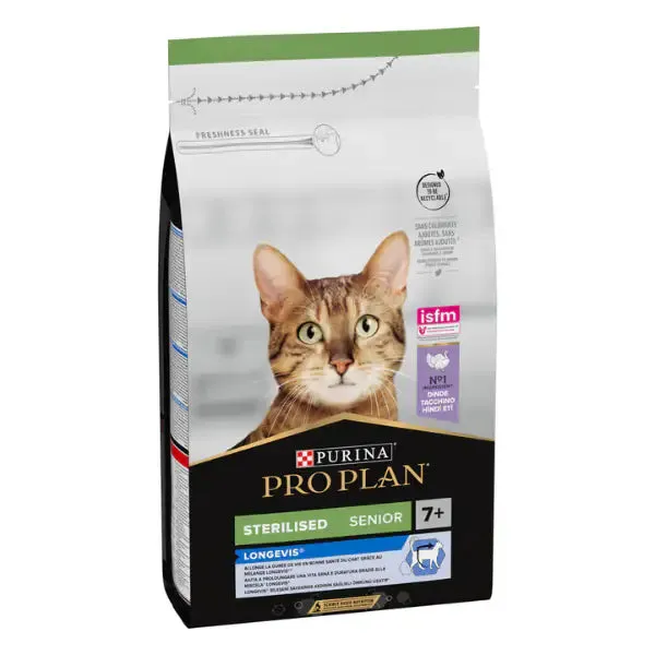 Purina Pro Plan Sterilised senior 7+ Crocchette Gatto Sterilizzato con tacchino 1,5 kg - Croccantini per gatti - immagine 1