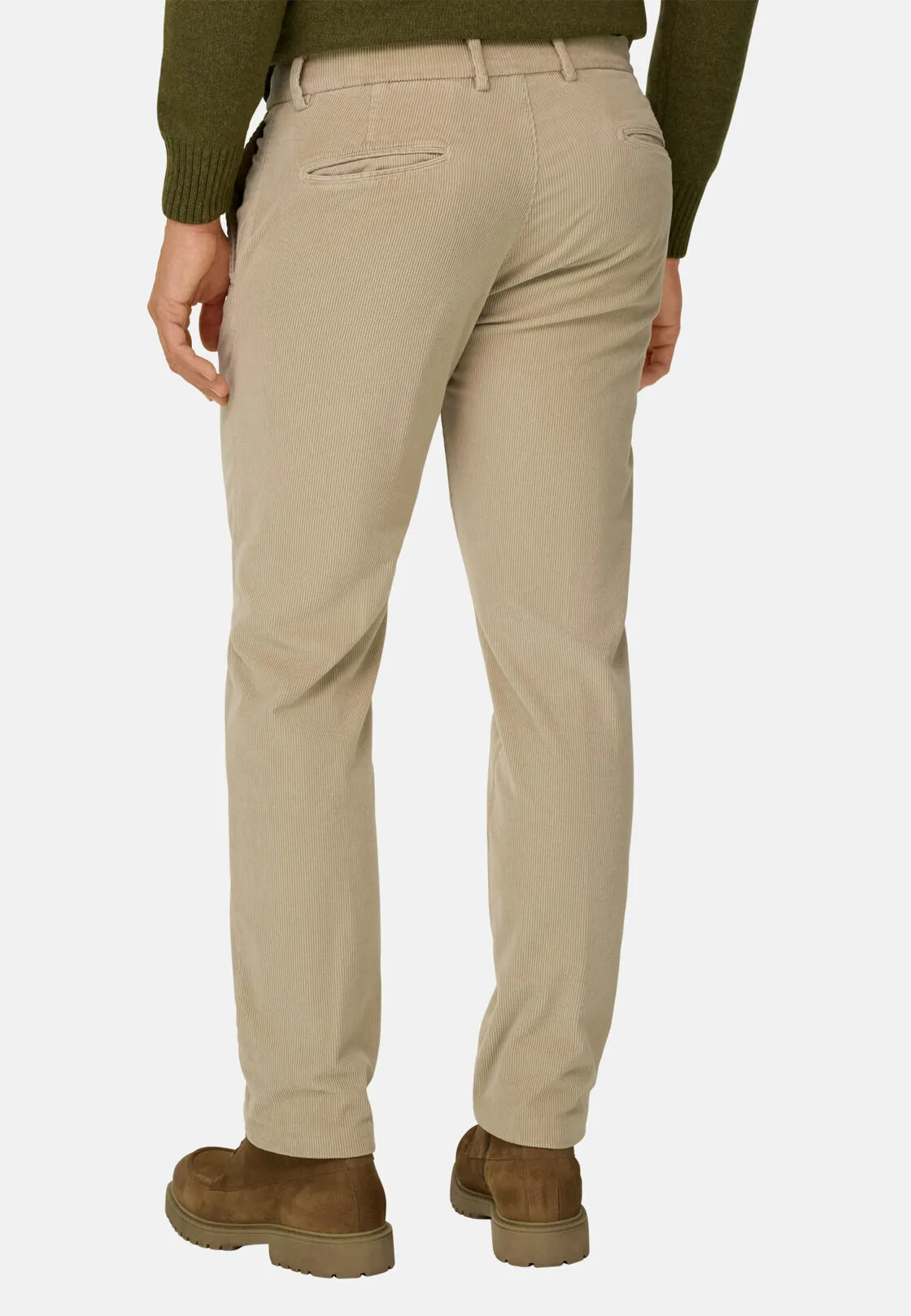 Boggi, Pantaloni In Velluto Elasticizzato, Uomo, Beige, Taglia: 30 - immagine 5
