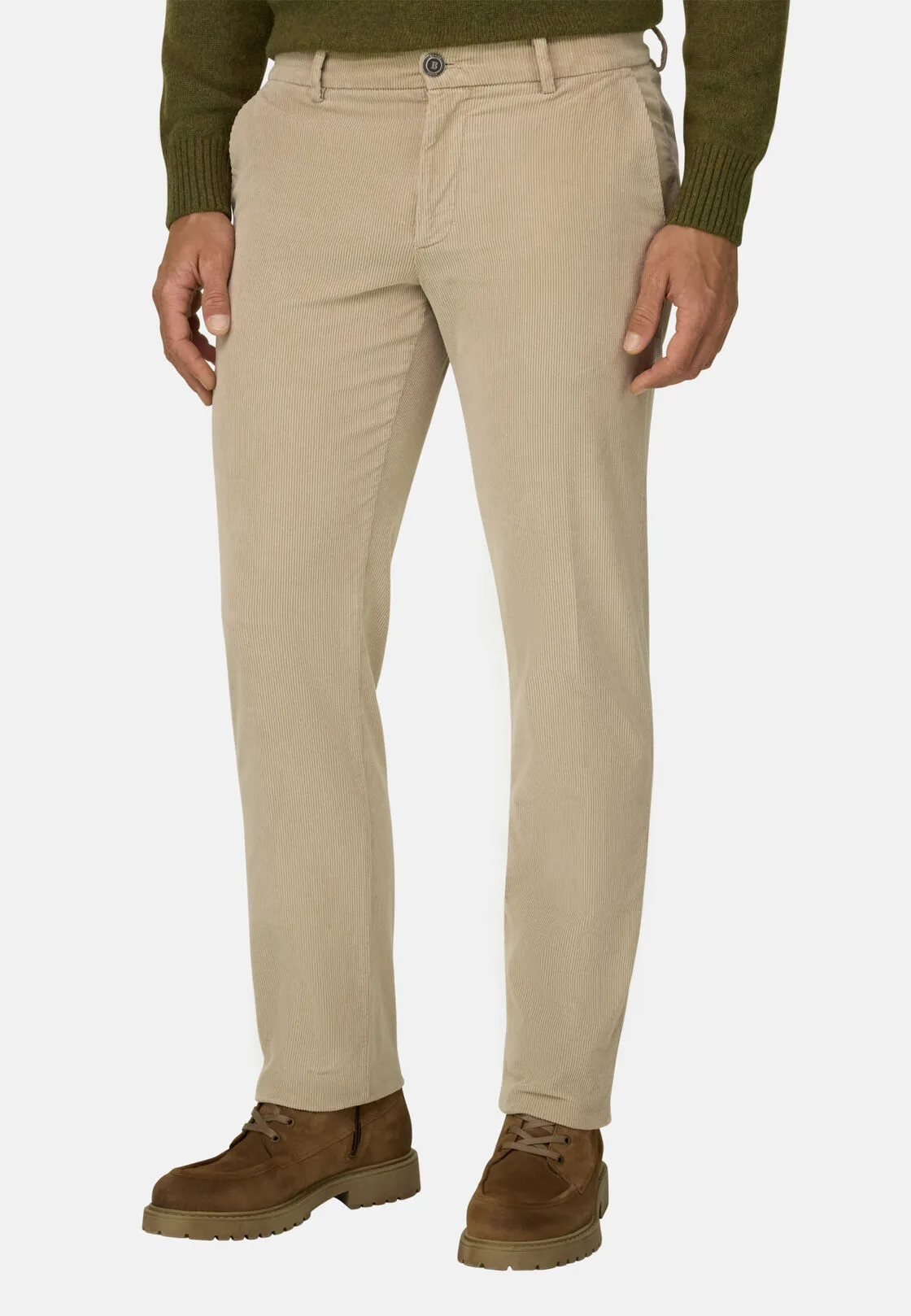Boggi, Pantaloni In Velluto Elasticizzato, Uomo, Beige, Taglia: 32 - immagine 1