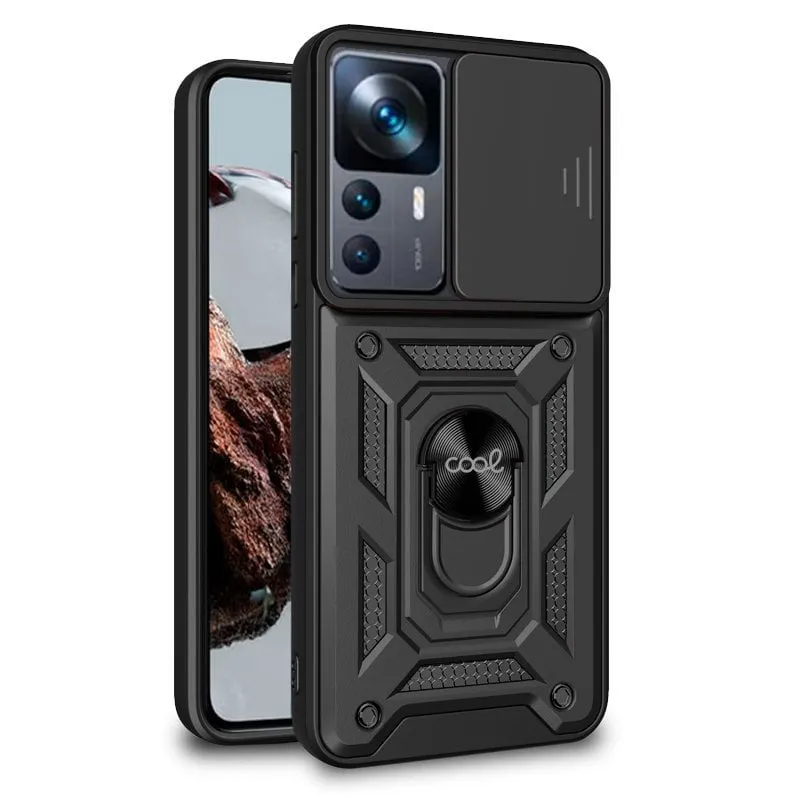 Fantastica custodia ad anello rigida nera per Xiaomi 12T / 12T Pro - immagine 1
