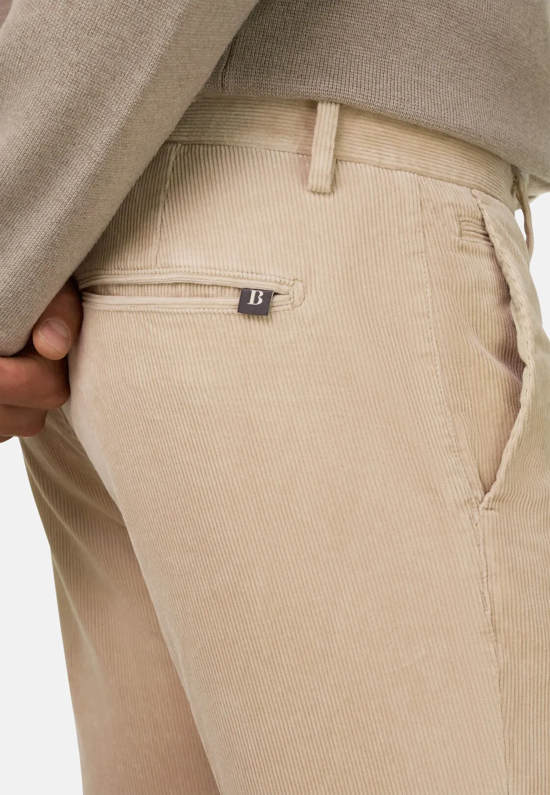 Boggi, Pantaloni In Velluto Elasticizzato, Uomo, Sabbia, Taglia: 31 - immagine 3