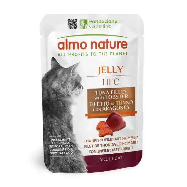 Almo Nature HFC Jelly Natural Cat 55 gr Tonno e aragosta - confezione da 24 pezzi - immagine 1