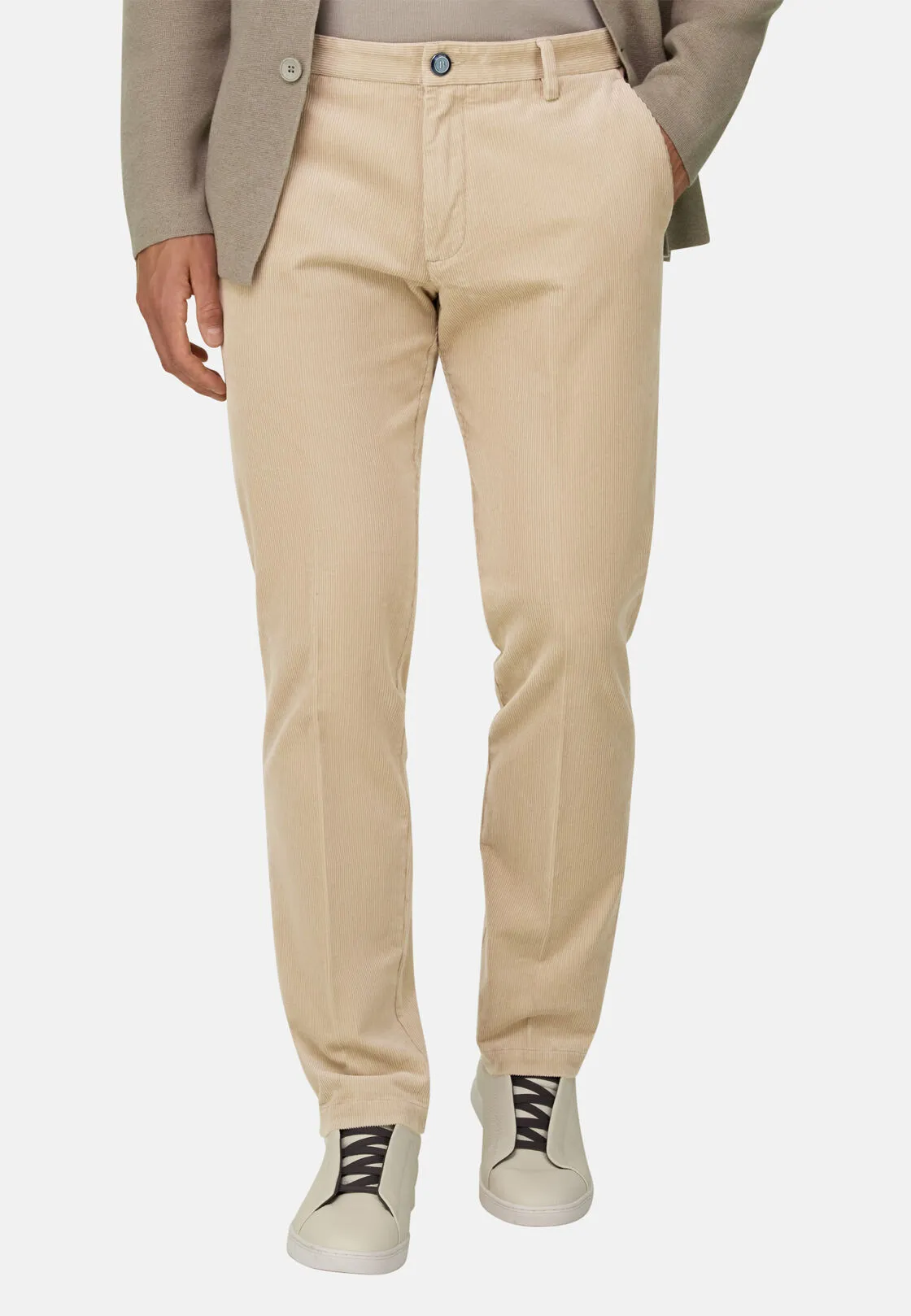 Boggi, Pantaloni In Velluto Elasticizzato, Uomo, Sabbia, Taglia: 33 - immagine 1