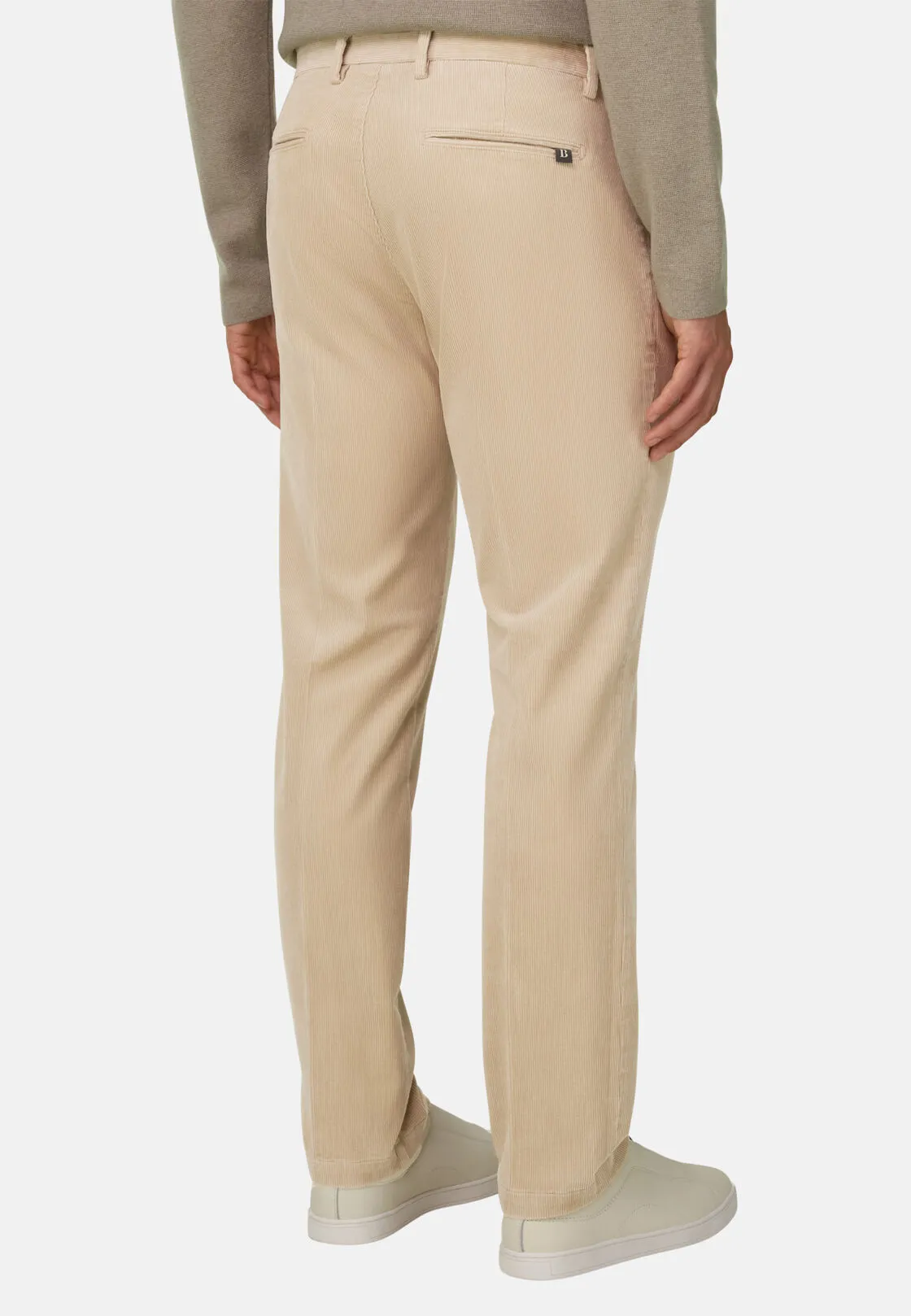 Boggi, Pantaloni In Velluto Elasticizzato, Uomo, Sabbia, Taglia: 33 - immagine 5