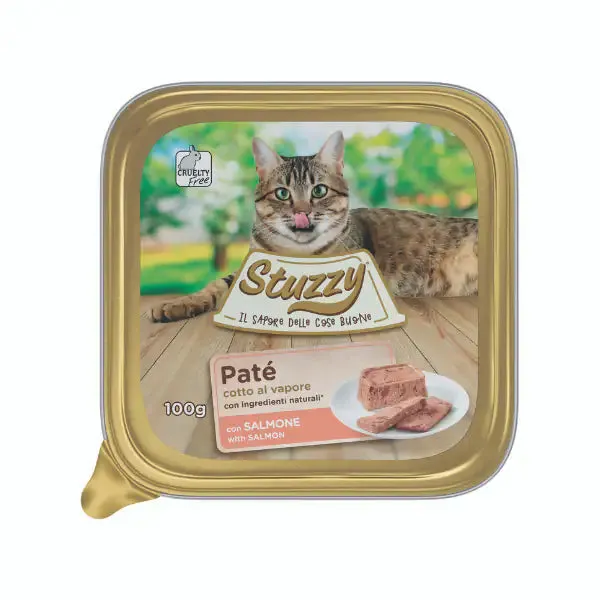Stuzzy Cat Patè cotto al vapore per Gatti 100 gr Salmone - confezione da 32 pezzi - Cibo umido per gatti - immagine 1