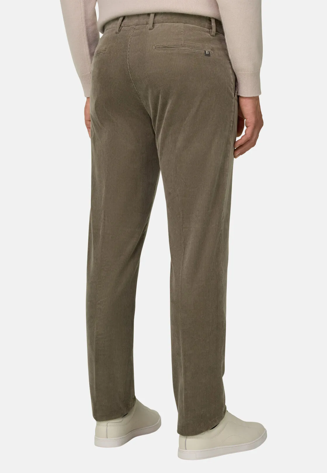 Boggi, Pantaloni In Velluto Elasticizzato, Uomo, Fango, Taglia: 40 - immagine 5