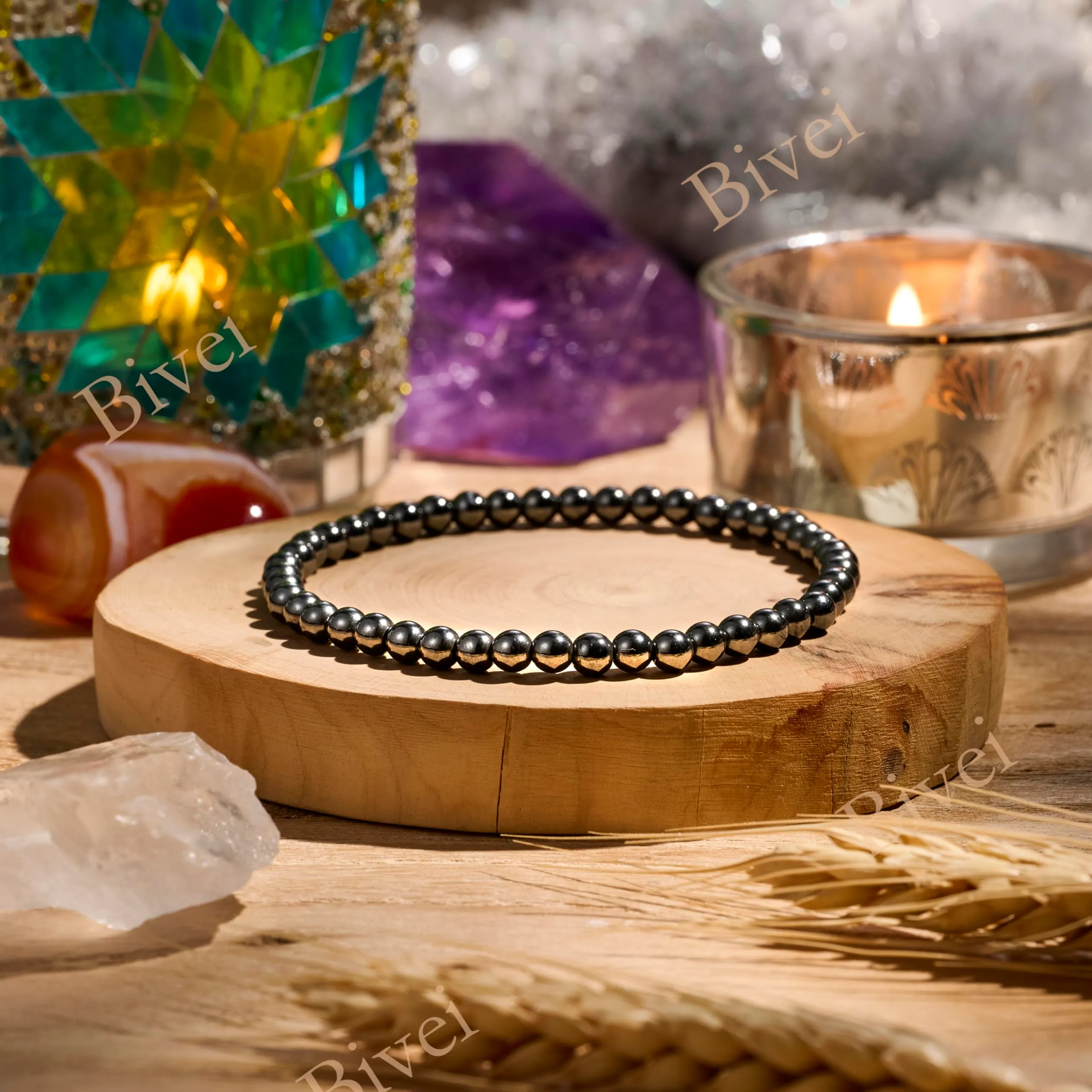 Bivei Bracciale Donna Pietre Naturali da 4 mm, Regalo Ragazza - immagine 3