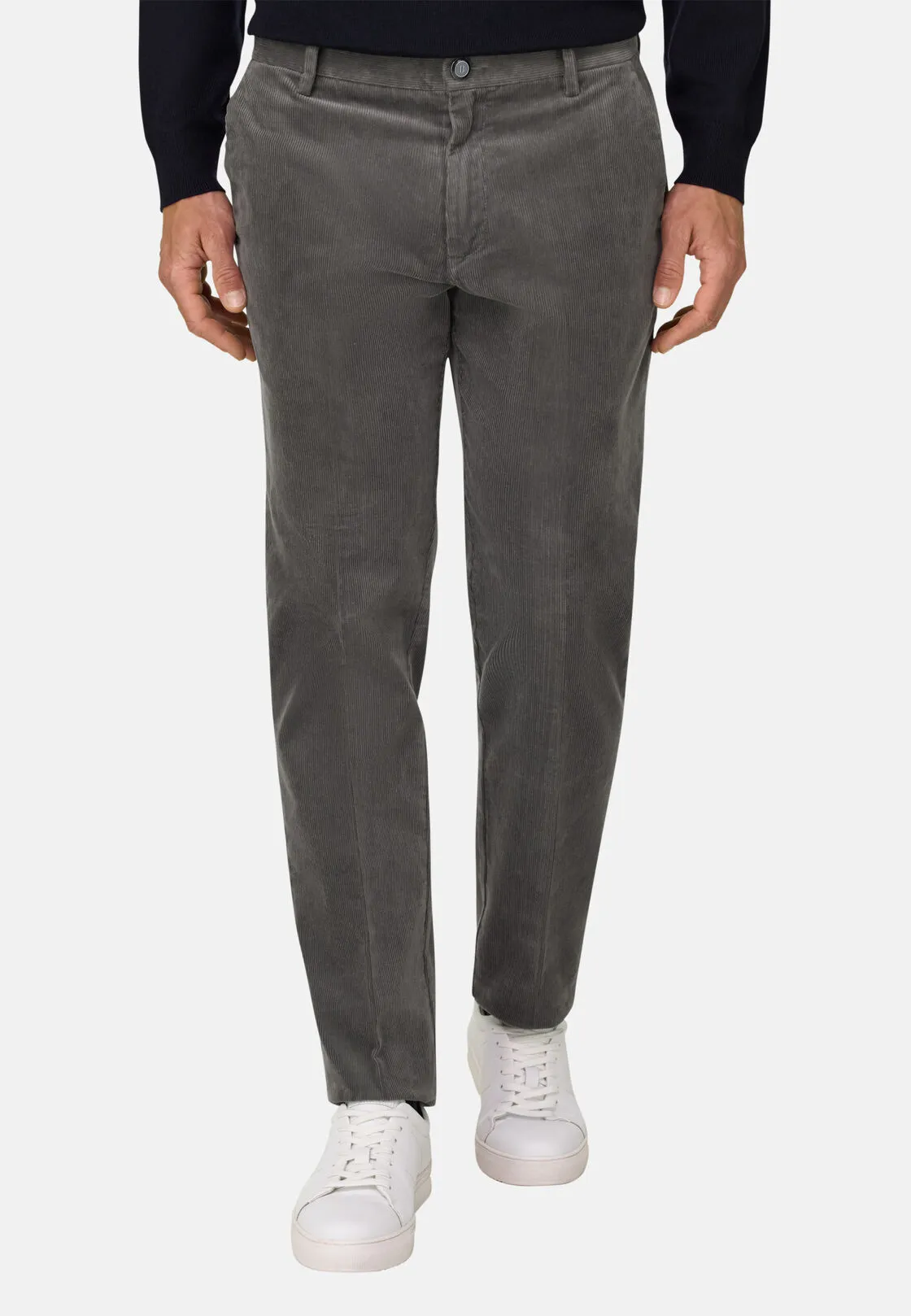 Boggi, Pantaloni In Velluto Elasticizzato, Uomo, Grigio, Taglia: 34 - immagine 1