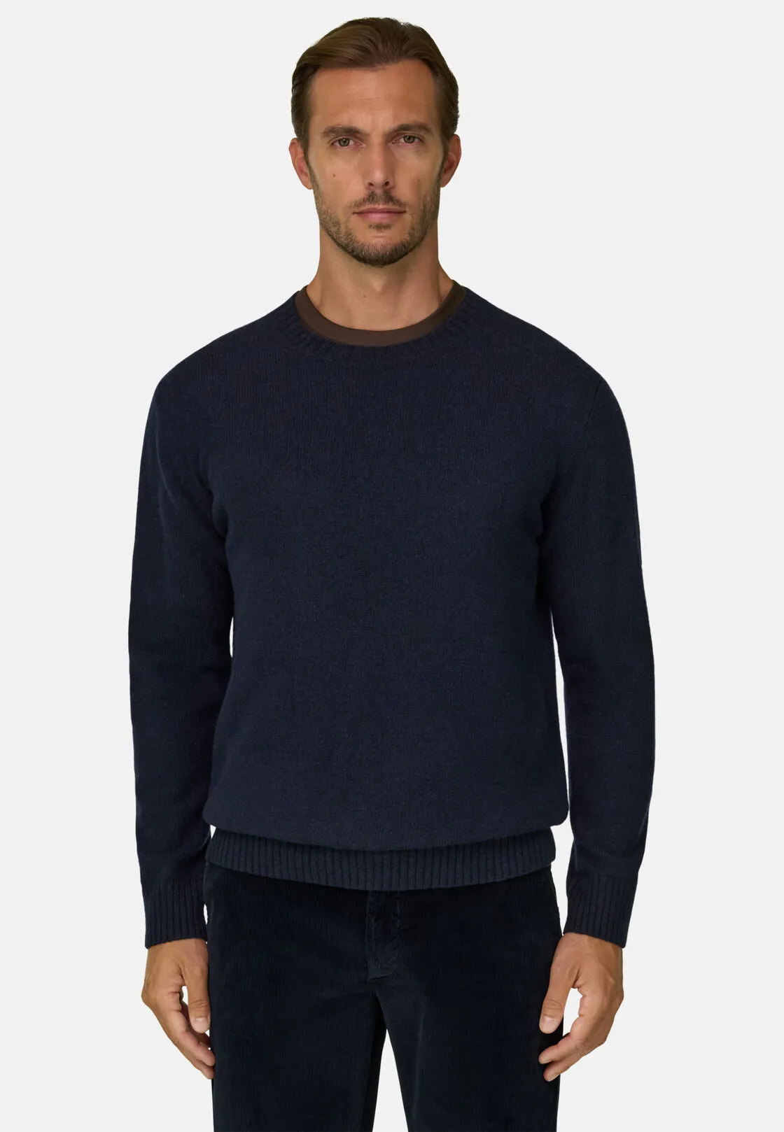 Boggi, Girocollo In Misto Lana, Uomo, Navy, Taglia: S - immagine 1