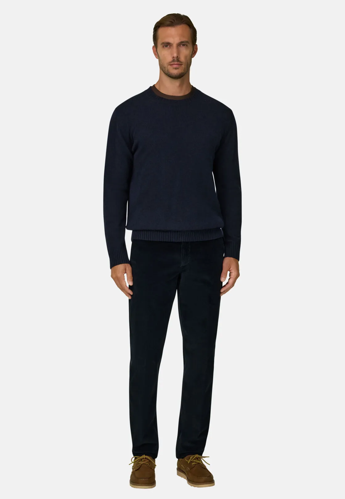 Boggi, Girocollo In Misto Lana, Uomo, Navy, Taglia: S - immagine 2