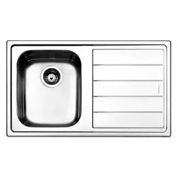 Lavello 1 vasca (86x50cm) LINEAR Inox Spazzolato LN861IRBC - immagine 1