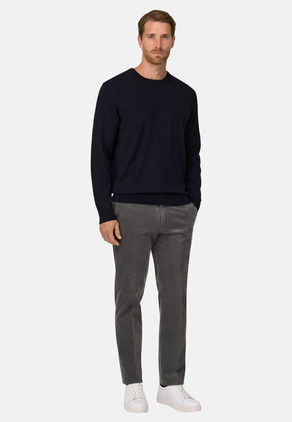 Boggi, Pantaloni In Velluto Elasticizzato, Uomo, Grigio, Taglia: 40 - immagine 2
