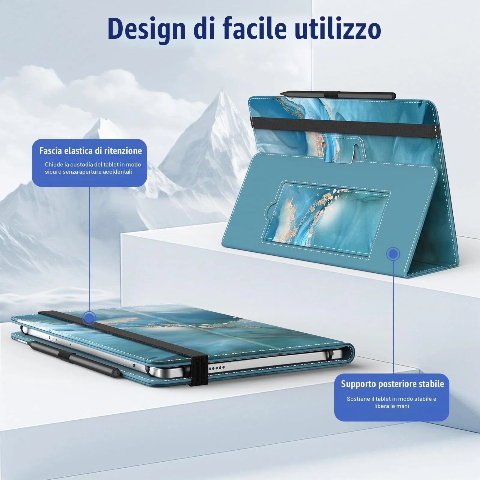 TiMOVO Custodia Universale per Tablet Android 10,1" con Anello per Penna - immagine 4