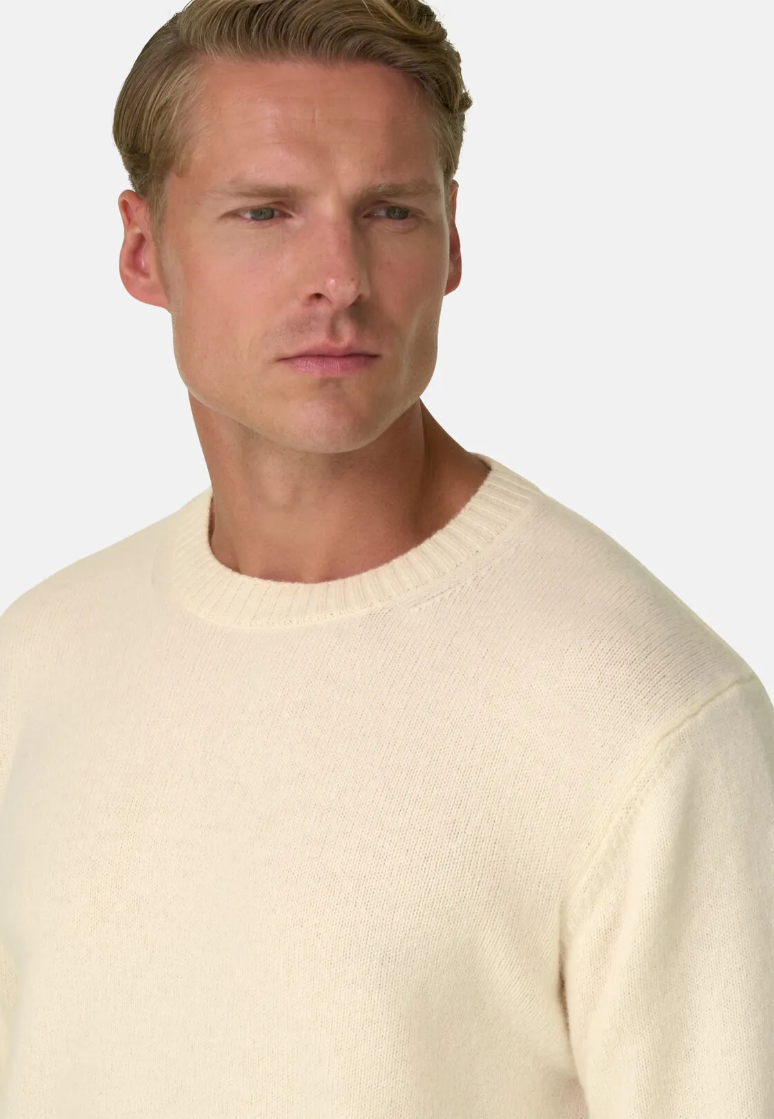 Boggi, Girocollo In Misto Lana, Uomo, Offwhite, Taglia: L - immagine 3