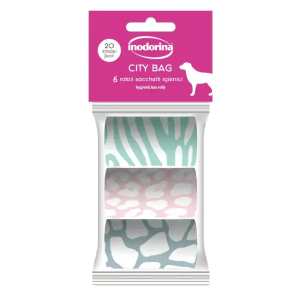 Inodorina City Bag - Ricarica Sacchetti Igienici Assortiti 6 rotoli da 20 bustine - immagine 1