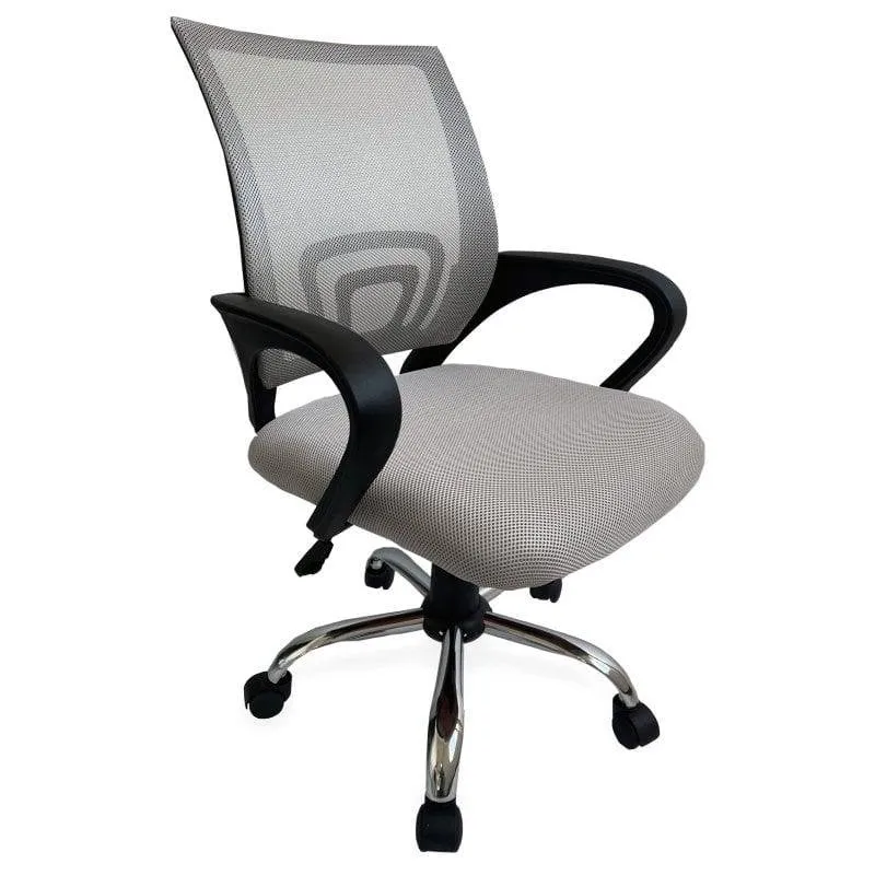 Sedia ufficio Equip 651015 Mesh ergonomica grigia base cromata regolabile - immagine 1