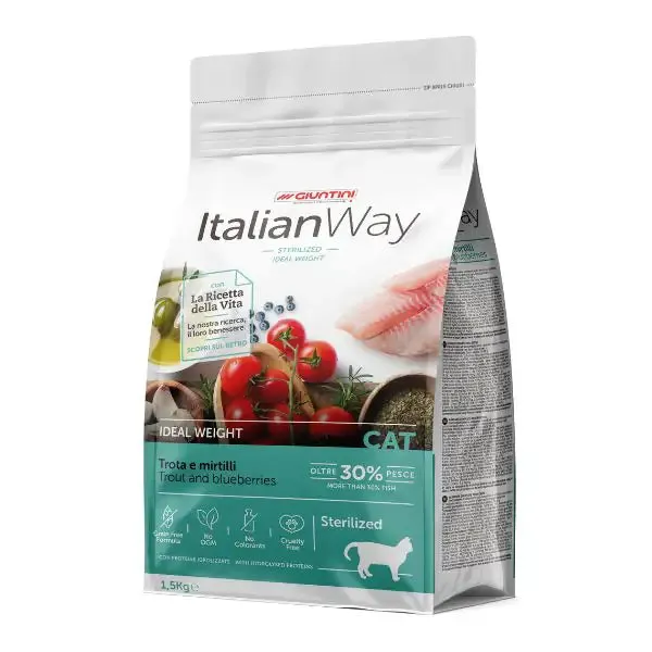 ItalianWay Cat Sterilized Trota e Mirtilli 1,5 kg - Croccantini per gatti - immagine 1