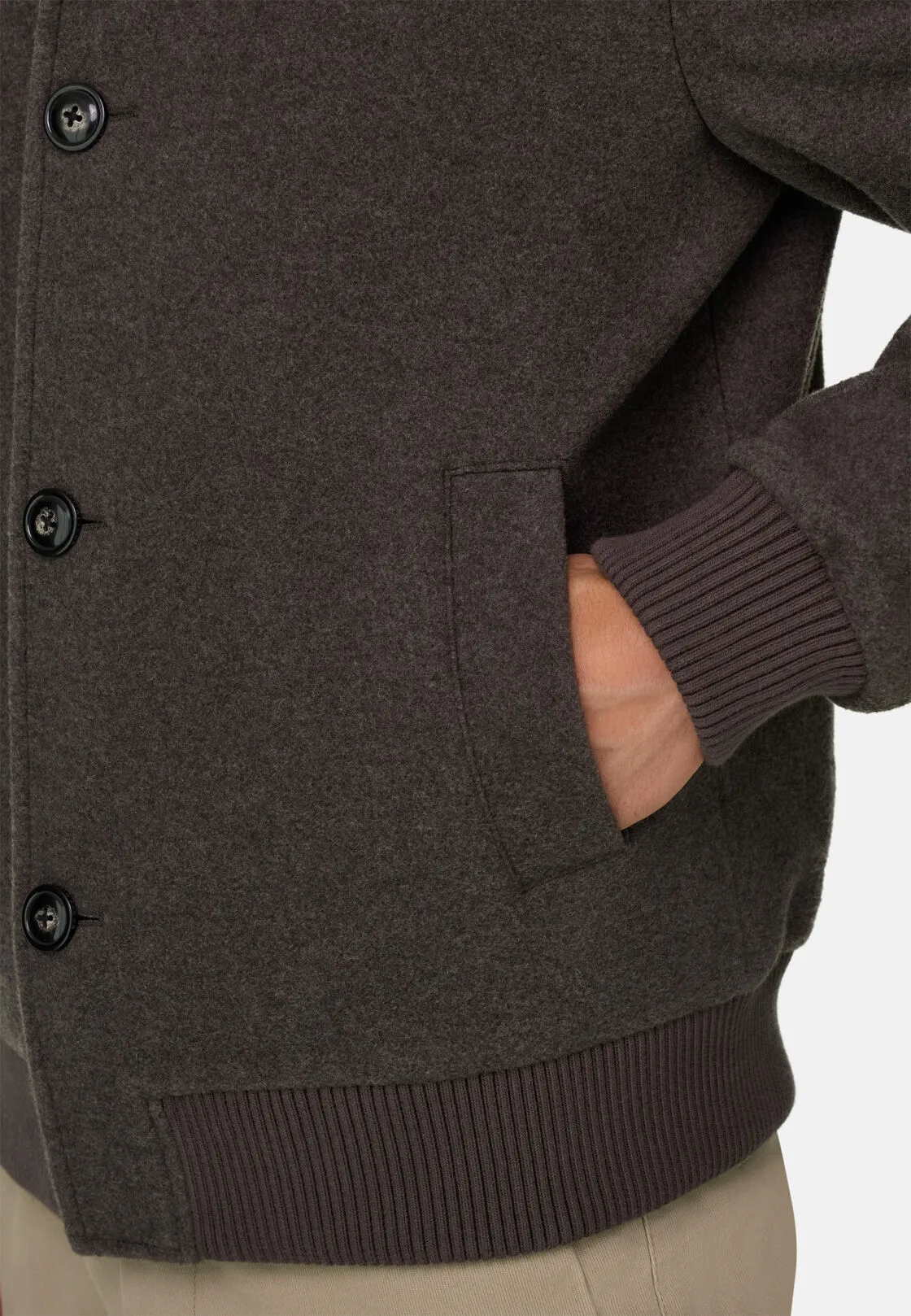 Boggi, Giubbotto In Misto Lana, Uomo, Taupe, Taglia: M - immagine 3