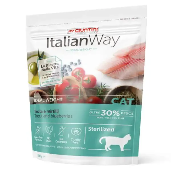 ItalianWay Cat Sterilized Trota e Mirtilli 8 kg - Croccantini per gatti - immagine 1