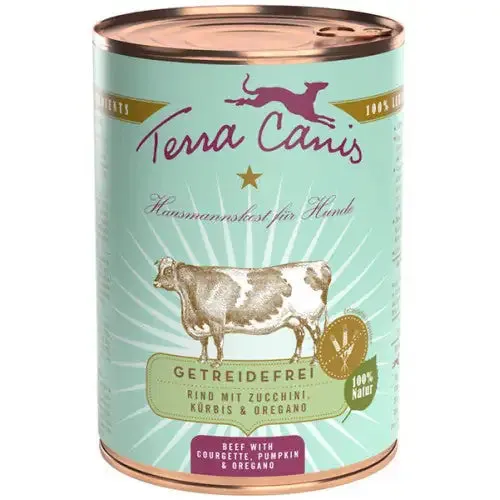 Terra Canis Grain Free 400 gr Manzo con zucchine, zucca e origano - confezione da 6 pezzi - Cibo umido per cani - immagine 1