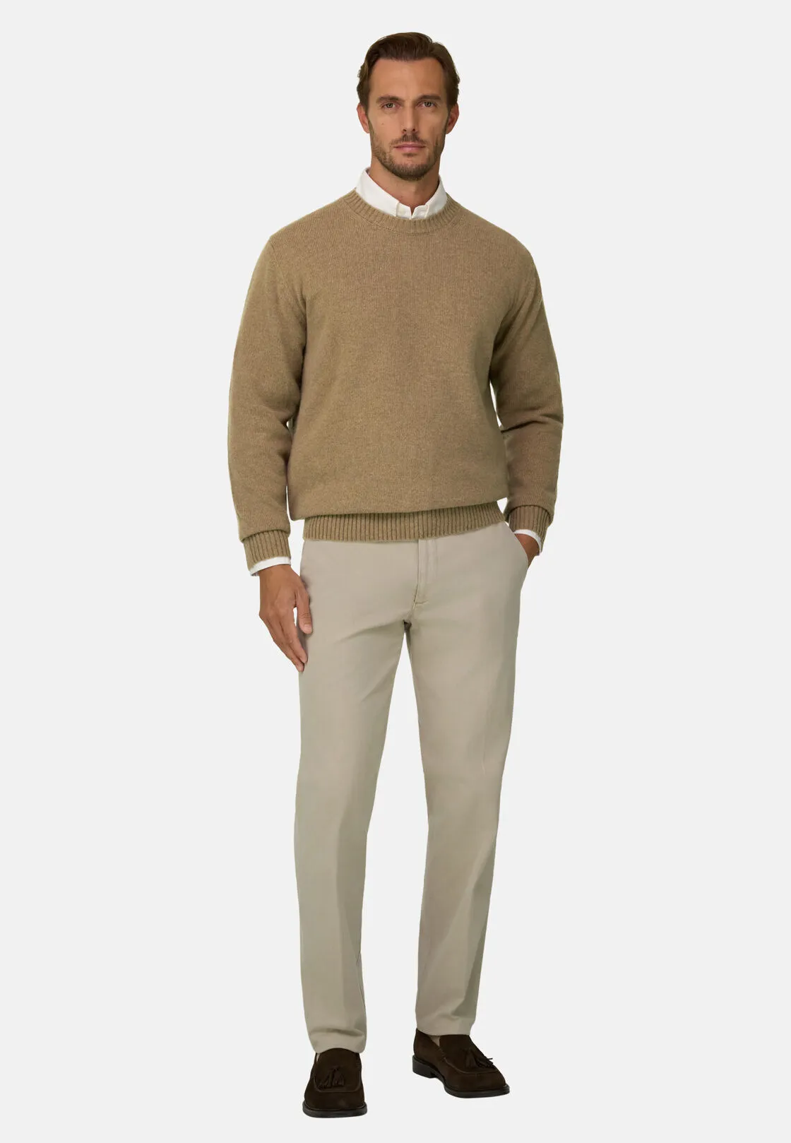 Boggi, Girocollo In Misto Lana, Uomo, Beige, Taglia: S - immagine 2
