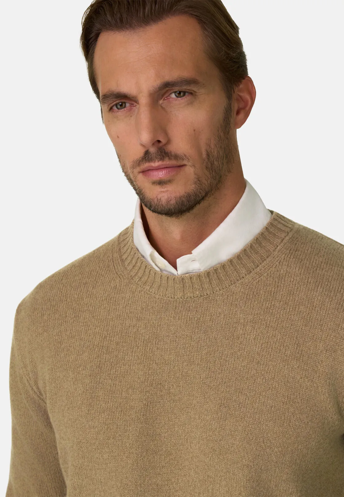 Boggi, Girocollo In Misto Lana, Uomo, Beige, Taglia: S - immagine 3