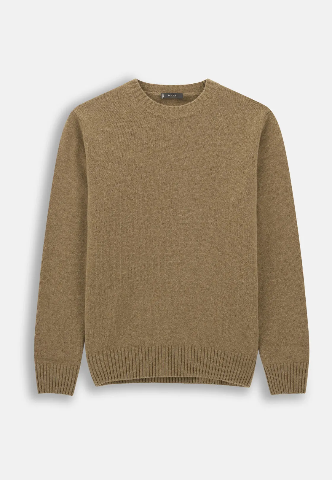 Boggi, Girocollo In Misto Lana, Uomo, Beige, Taglia: S - immagine 5