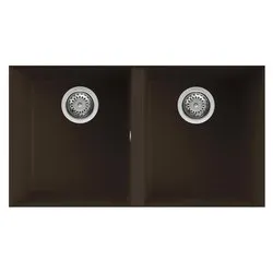 Lavello 2 vasche (76x43,5cm) QUADRA 350 SOTTOTOP Espresso Opaco LGQ35078BSO - immagine 1