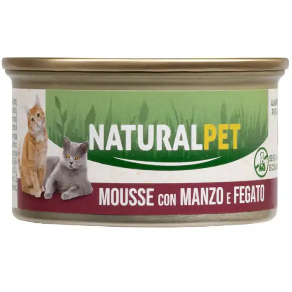 NaturalPet Cat Adult Mousse 85 gr Manzo e fegato - immagine 1