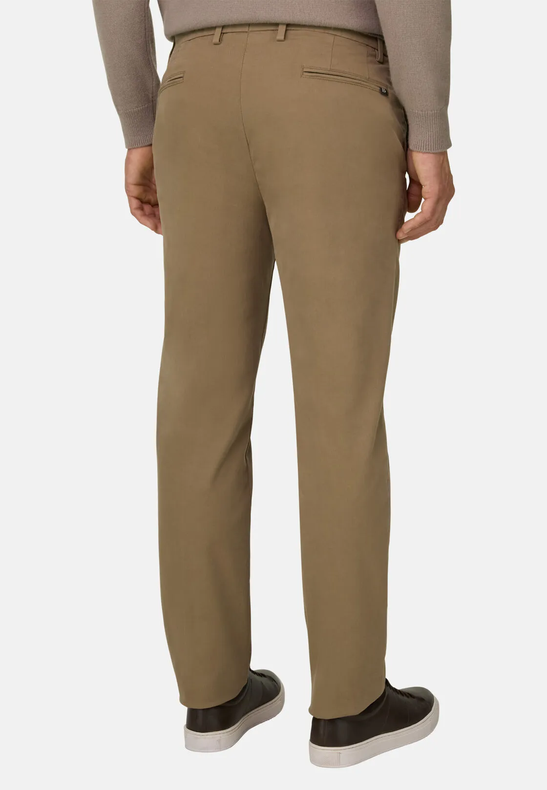 Boggi, Pantaloni In Cotone Tencel Elasticizzato, Uomo, Taupe, Taglia: 33 - immagine 5