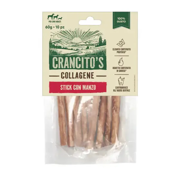 Crancito's Stick Collagene snack naturale per cani Manzo - 60 gr - immagine 1