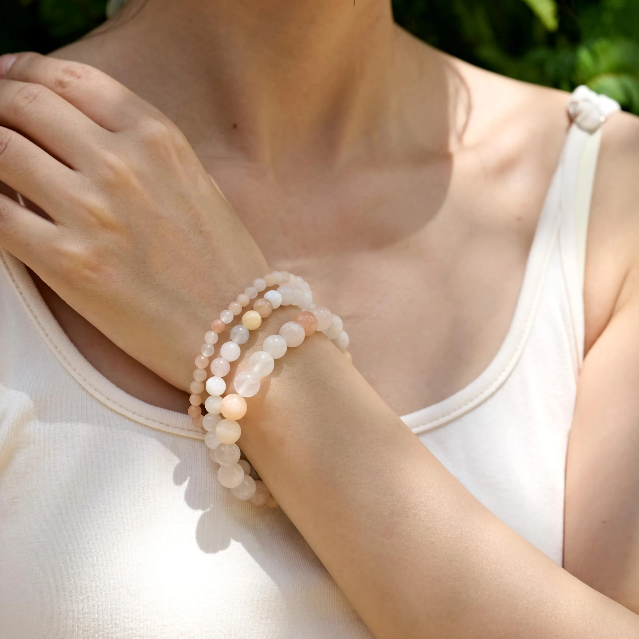 Bivei Bracciale Donna Pietre Naturali da 4 mm, Aventurina Rosa - immagine 3