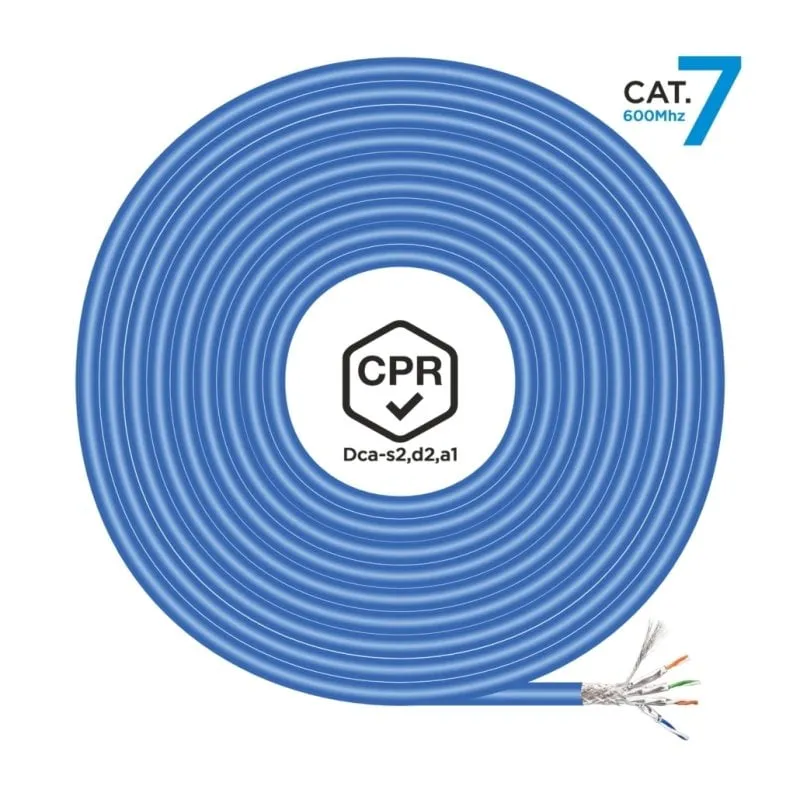 Aisens A146-0664 Cavo di rete a spirale RJ45 Cat.7 S/FTP AWG23 LSZH CPR DCA 100 m Blu - immagine 1