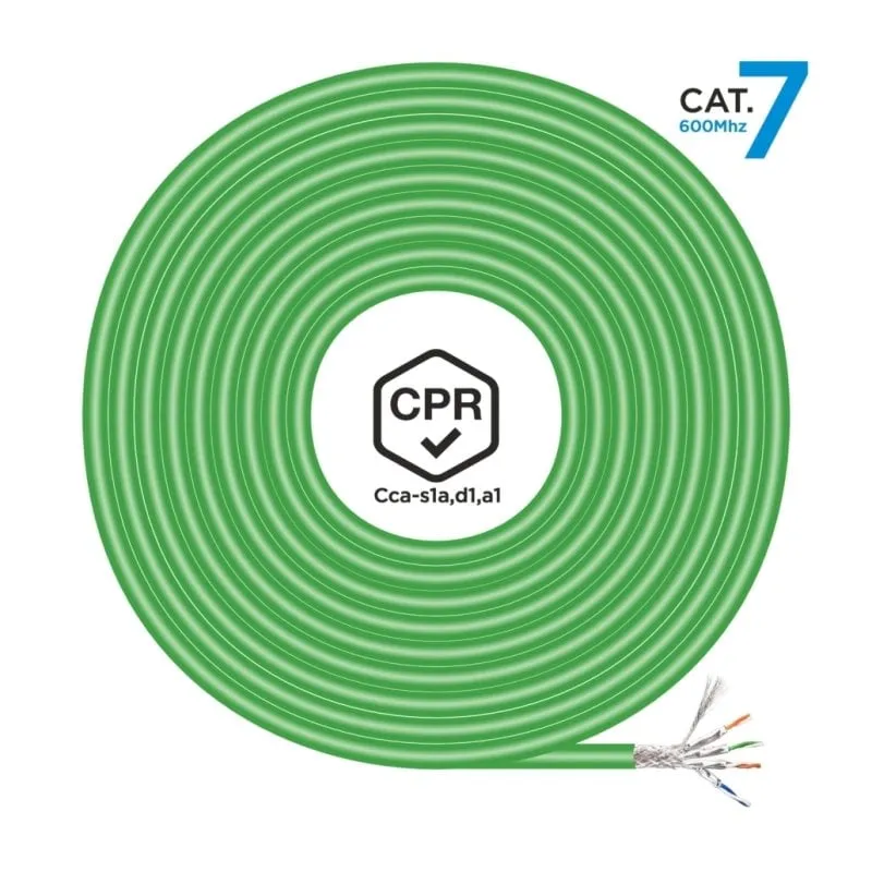 Aisens A146-0667 Cavo di rete a spirale RJ45 Cat.7 S/FTP AWG23 LSZH CPR CCA 305 m Verde - immagine 1