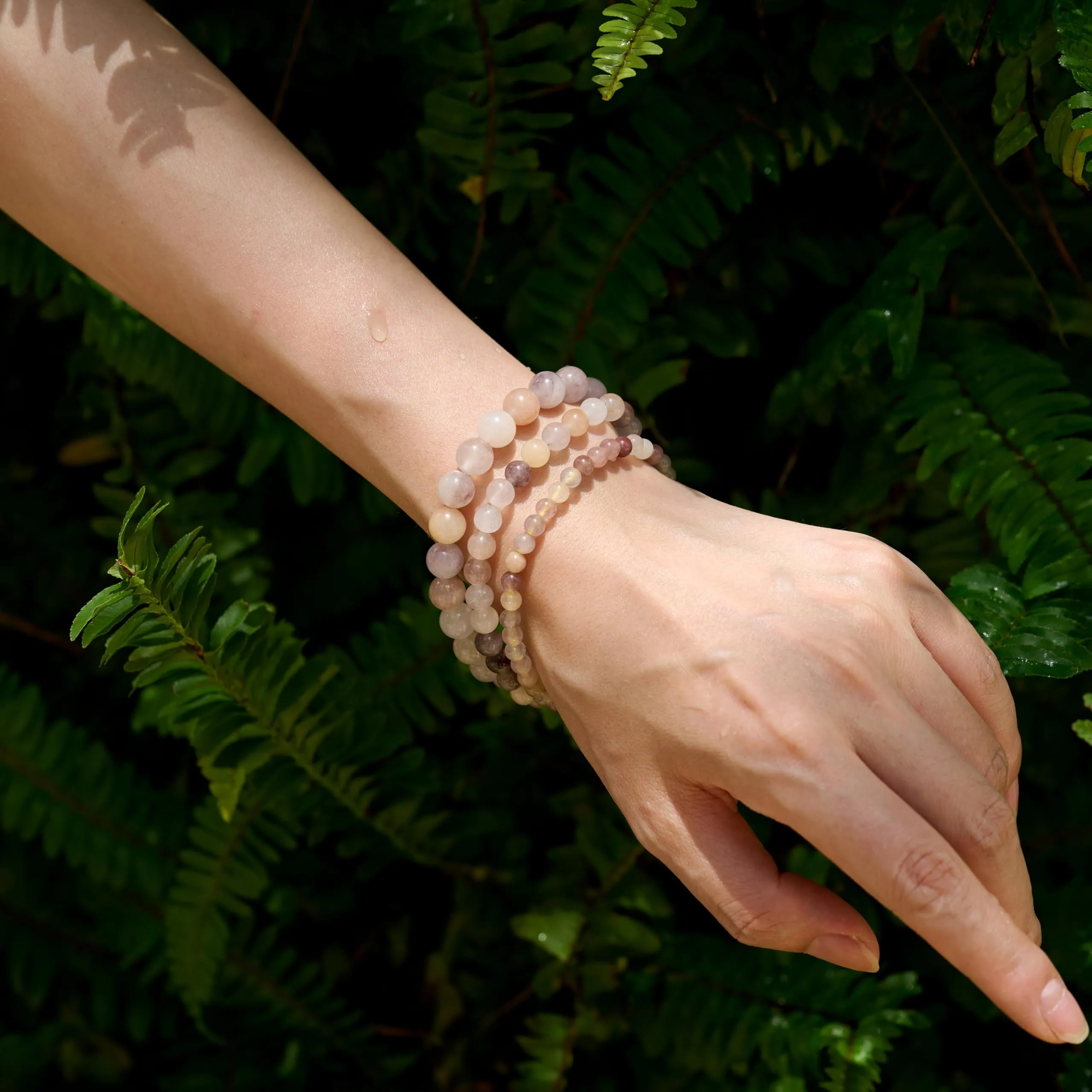 Bivei Bracciale Donna Pietre Naturali da 4 mm, Pietra Viola - immagine 2