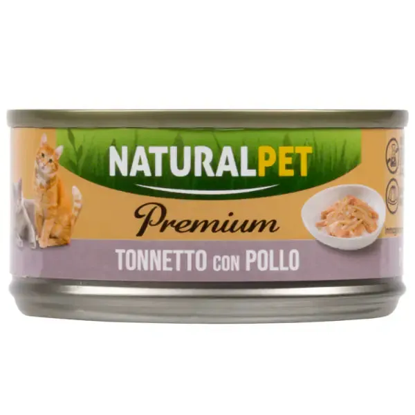 NaturalPet Premium Cat Adult umido in gelatina 70 gr Tonnetto con pollo - confezione da 6 pezzi - immagine 1