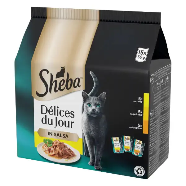 Sheba Cat Délices Du Jour in salsa Multipack 15x50 gr Selezione Delicata - immagine 1