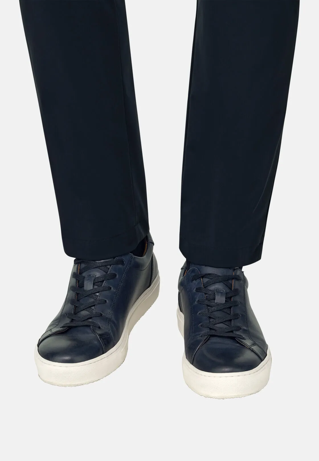 Boggi, Sneakers Navy In Pelle, Uomo, Navy, Taglia: 10-44 - immagine 2
