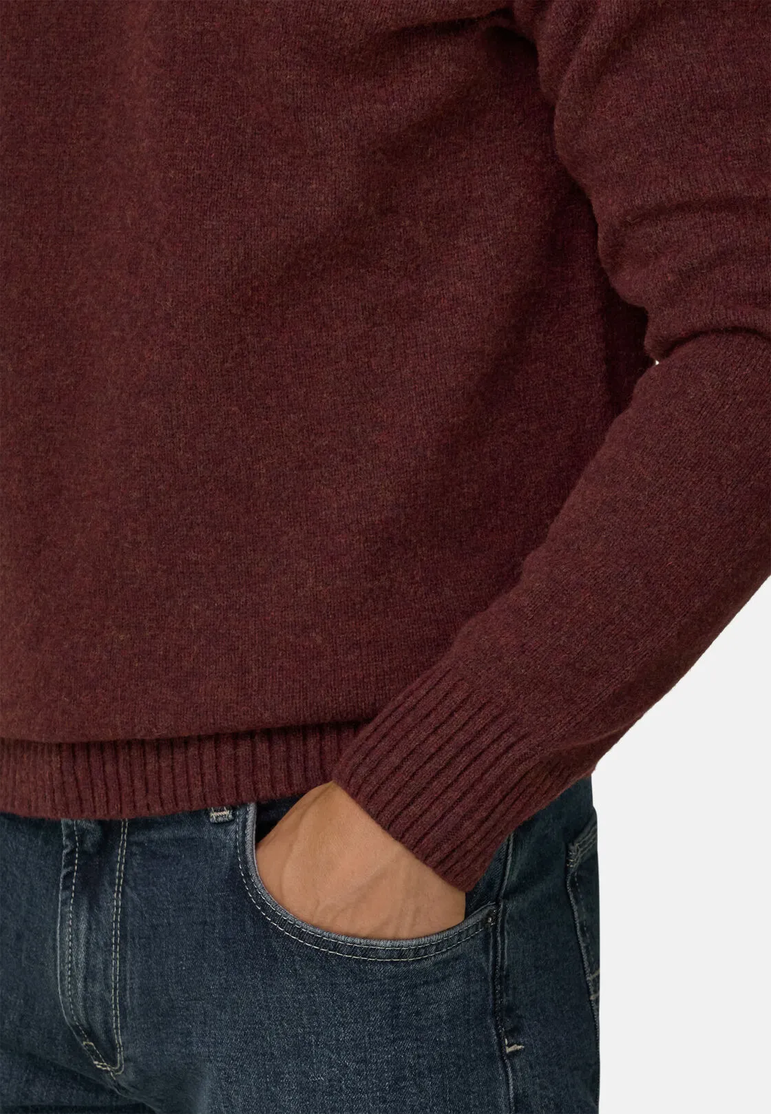 Boggi, Girocollo In Misto Lana, Uomo, Burgundy, Taglia: XL - immagine 3