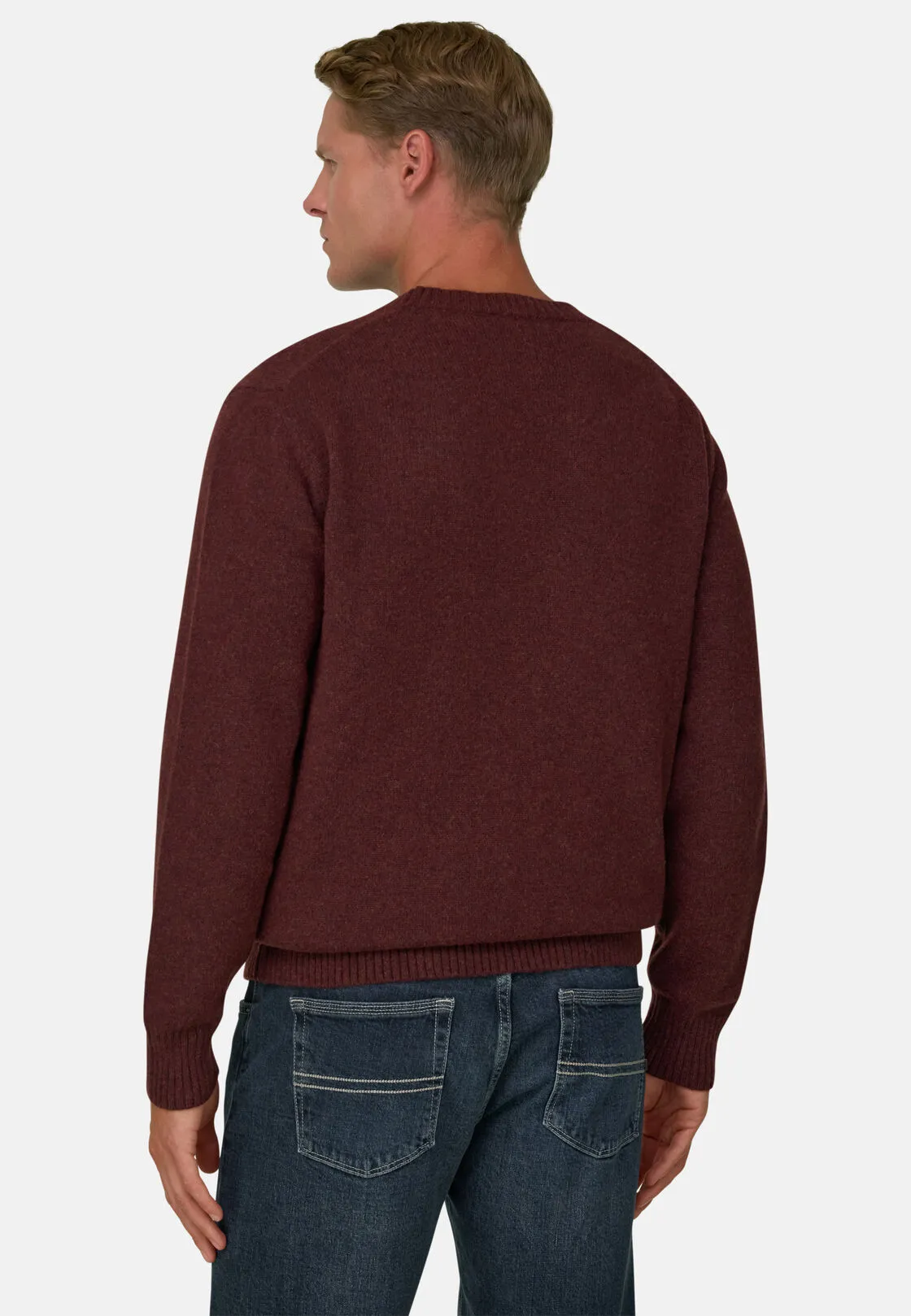 Boggi, Girocollo In Misto Lana, Uomo, Burgundy, Taglia: XL - immagine 4