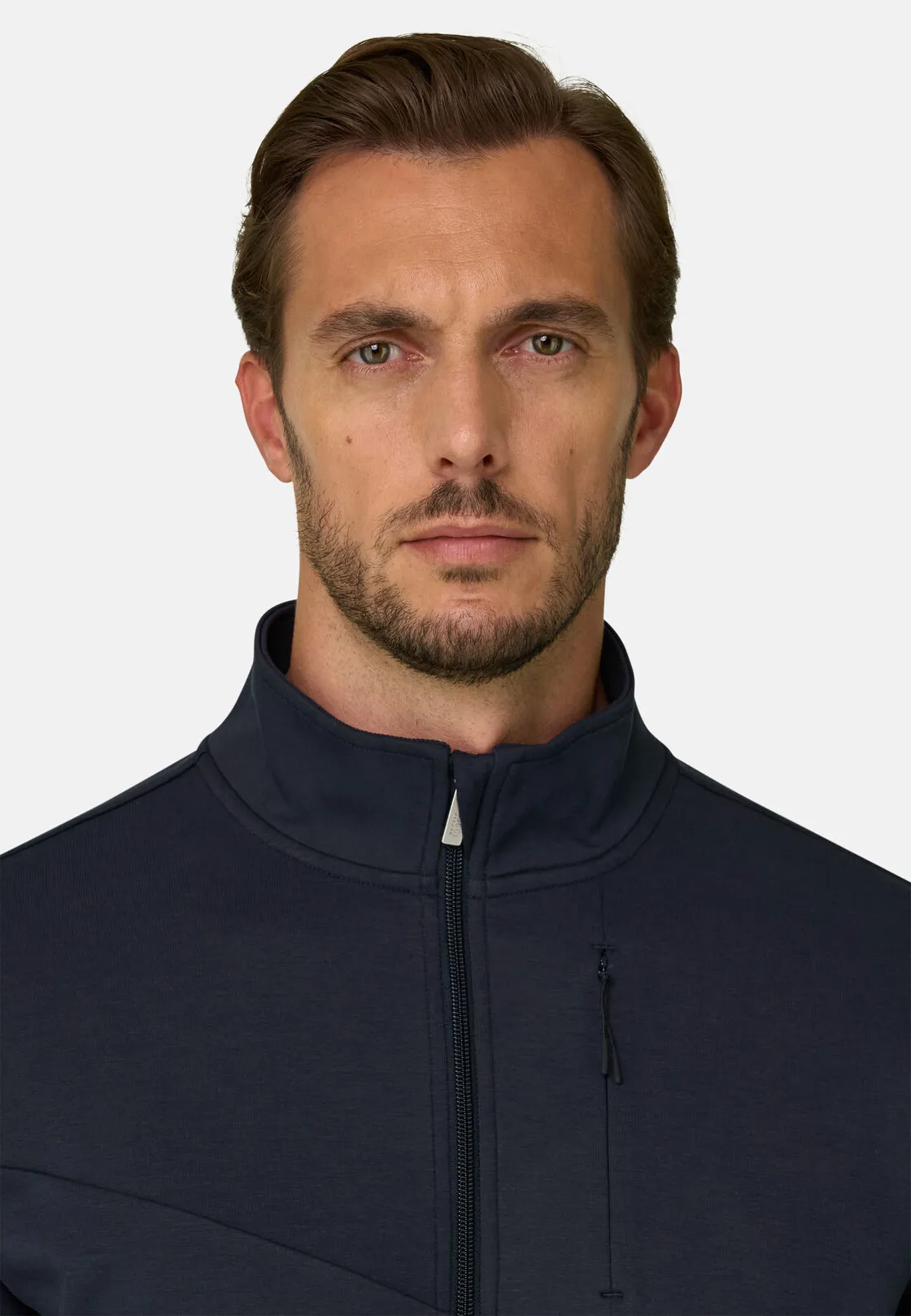 Boggi, Felpa Con Collo A Lupetto In Scuba, Uomo, Navy, Taglia: L - immagine 3