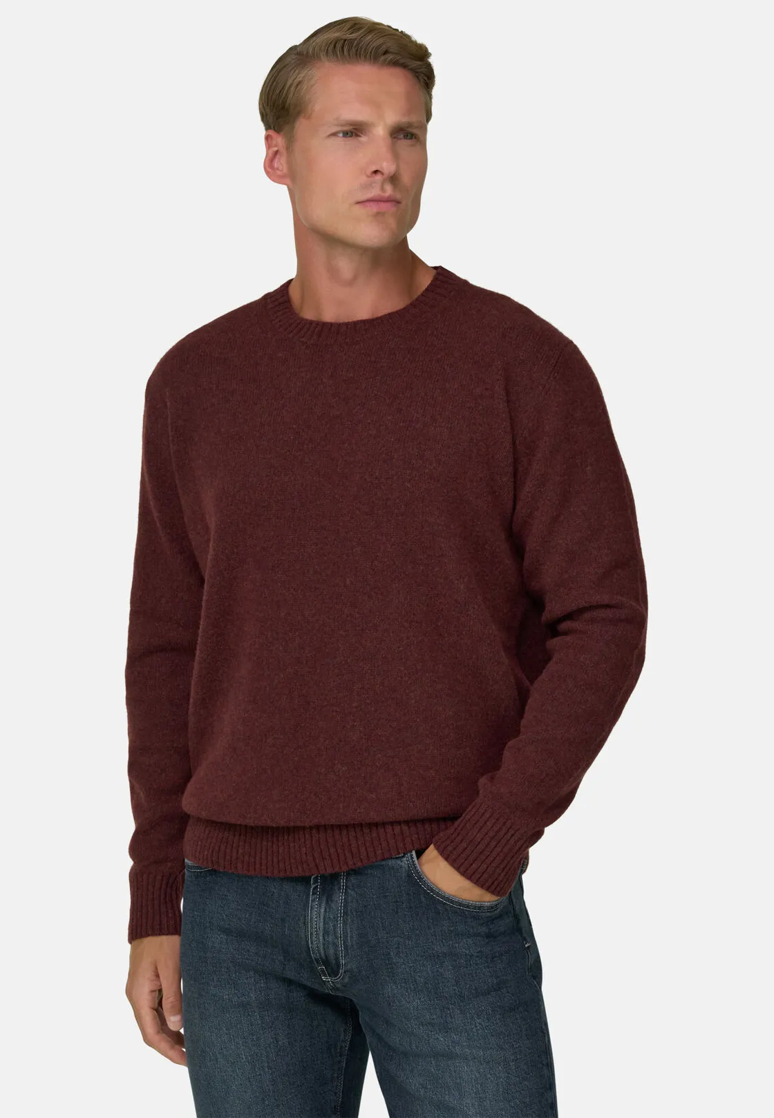 Boggi, Girocollo In Misto Lana, Uomo, Burgundy, Taglia: XXL - immagine 1