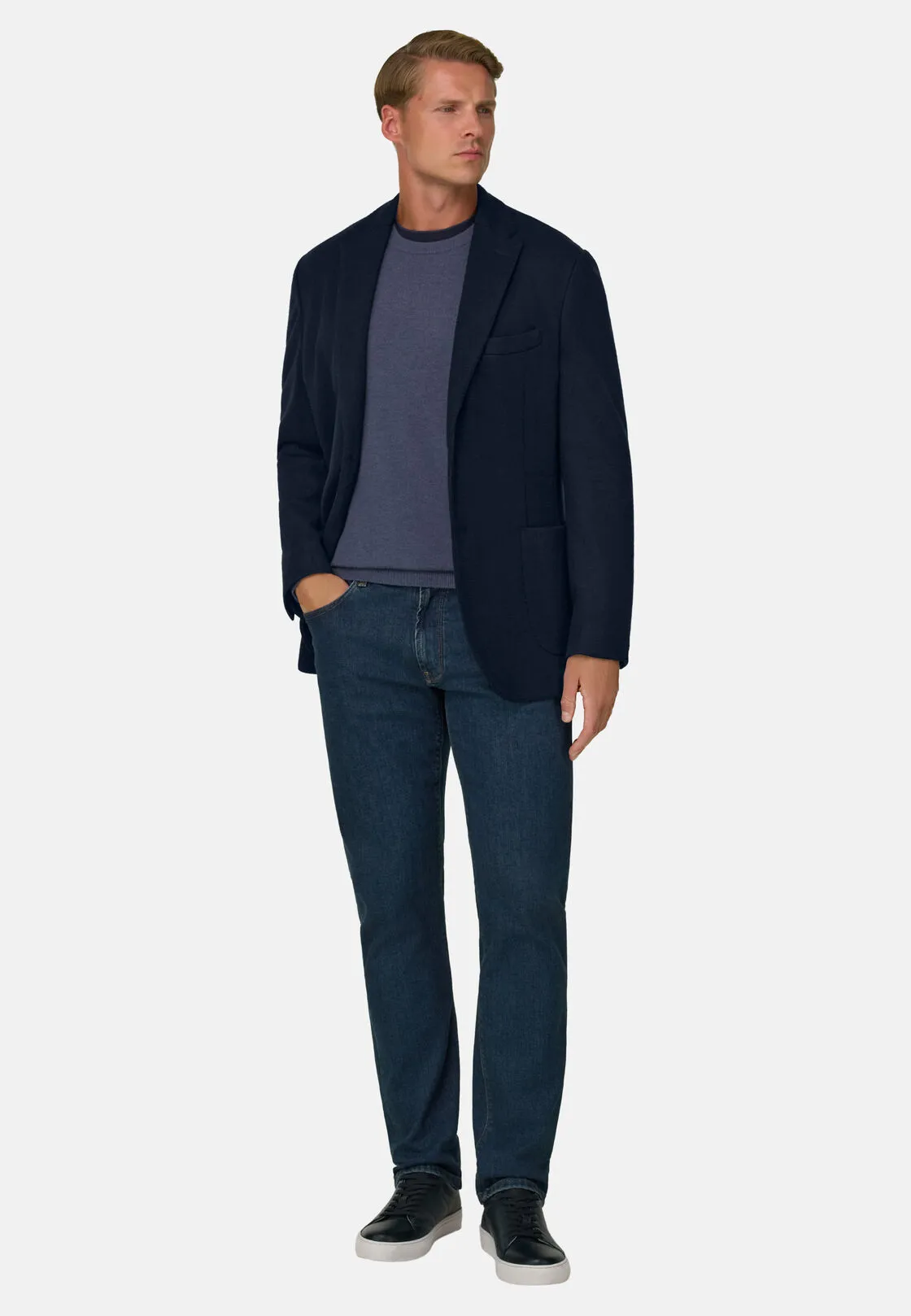 Boggi, Giacca Micro Fantasia Misto Lana, Uomo, Navy, Taglia: 50 - immagine 2